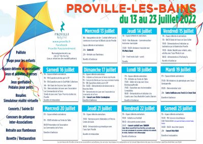 Planning Proville-les-Bains 2022