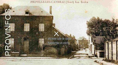 Carte postale de l'ancienne école de filles de Proville