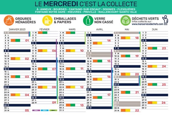 Calendrier 2023 De La Collecte Des Déchets - Mairie De Proville